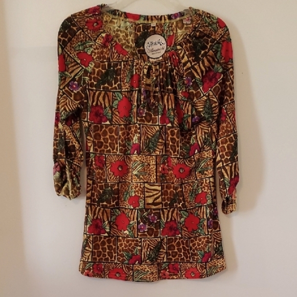 Almatxichi  Size 38      Women's Multicolor Patterned Top - Picture 1 of 9